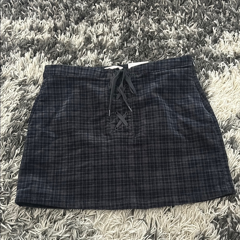 Black Mini Pencil Skirt with Tie Front - Picture 1 of 8